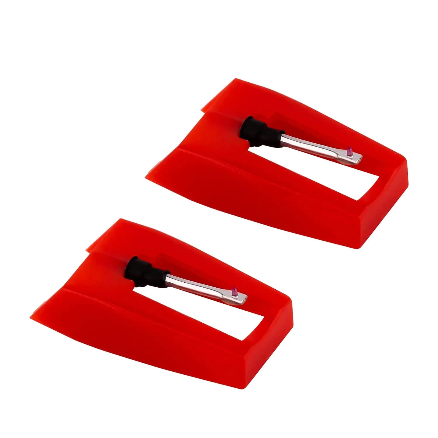 LUTER Red Turntable Stylus Replacement Needles (2-Pack) | Fits Most Vinyl Record Players — red