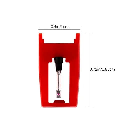 LUTER Red Turntable Stylus Replacement Needles (2-Pack) | Fits Most Vinyl Record Players thumbnail 2
