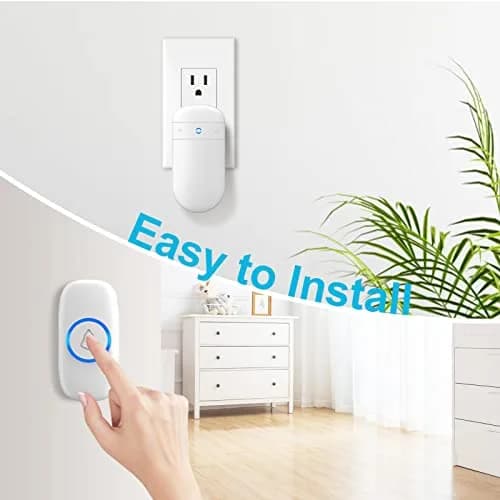 SECRUI Wireless Doorbell with 2 Plug-In Receivers & Waterproof Push Button | 1000ft Range, 58 Chimes, 110dB Sound, LED Flash thumbnail 2