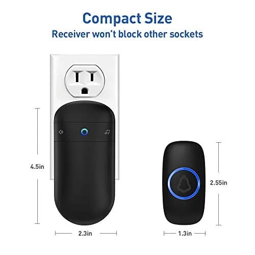 SECRUI Wireless Doorbell Over 1000ft Range | 58 Chimes, 110dB Loud, Waterproof thumbnail 6