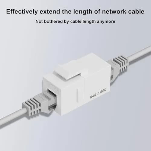 iwillink Cat6 Keystone Coupler 10-Pack White | Connects Two Ethernet Cables thumbnail 4