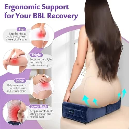 AOSSA Brazilian Butt Lift Pillow for Post-Surgery BBL Recovery | 20 cm (7.8") Foldable Foam Cushion thumbnail 4