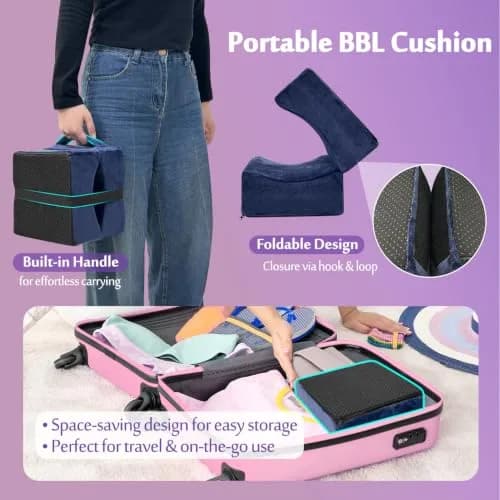 AOSSA Brazilian Butt Lift Pillow for Post-Surgery BBL Recovery | 20 cm (7.8") Foldable Foam Cushion thumbnail 6