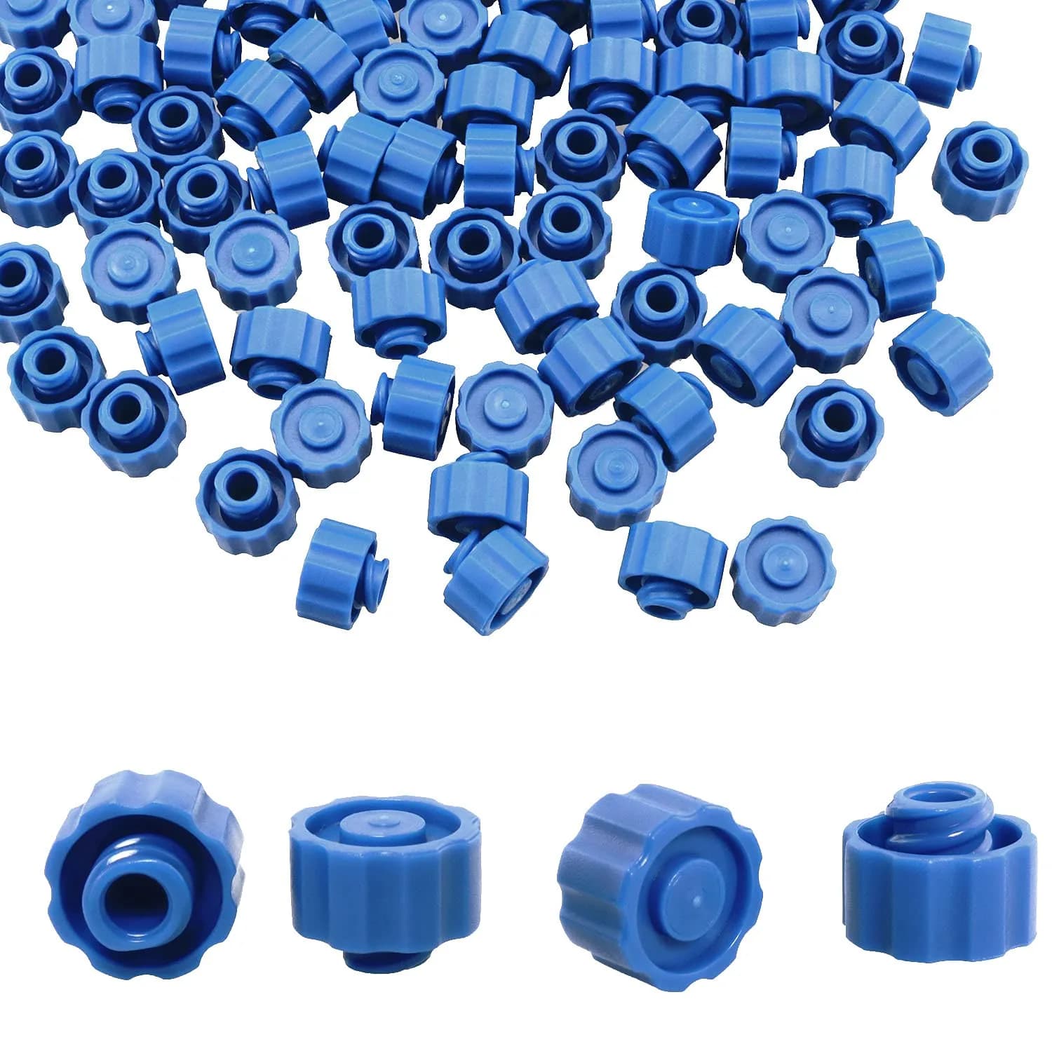 ITROLLE Blue 100PCS Syringe Luer Lock Caps | Secure Seal for Lab & Industrial Use - main product image