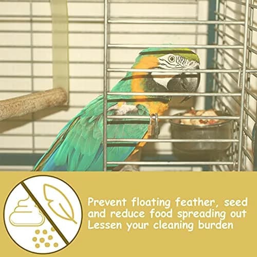 Shappy Yellow Bird Cage Seed Catcher Net Skirt Guard 300cm (118 Inch) | Adjustable Airy Mesh for Parrots thumbnail 5