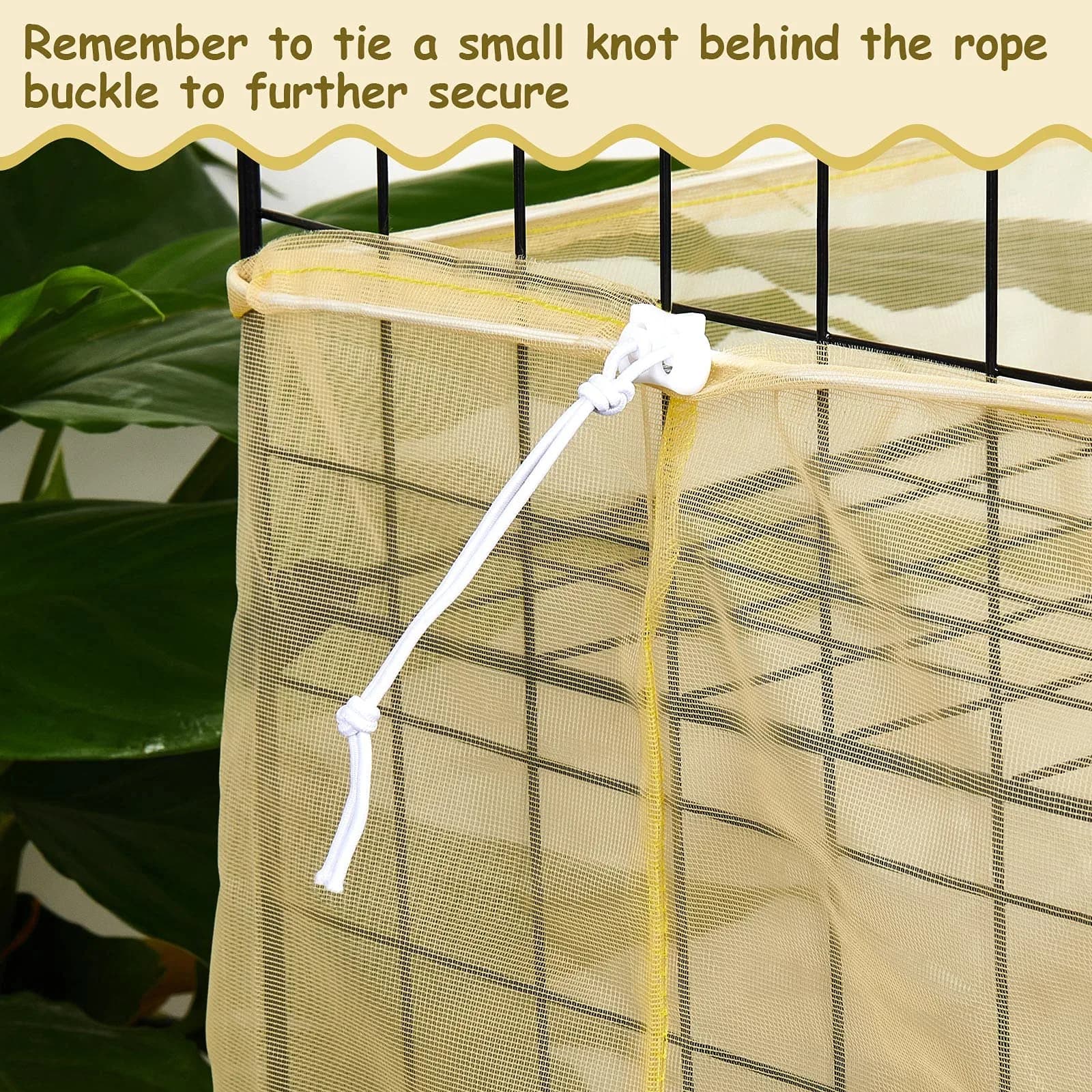 Shappy Yellow Bird Cage Seed Catcher Net Skirt Guard 300cm (118 Inch) | Adjustable Airy Mesh for Parrots - view 6