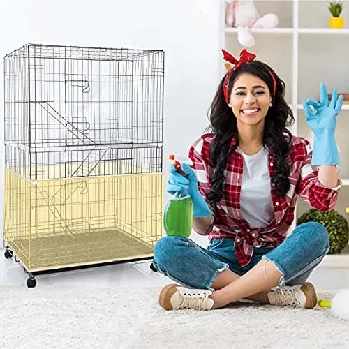Shappy Yellow Bird Cage Seed Catcher Net Skirt Guard 300cm (118 Inch) | Adjustable Airy Mesh for Parrots thumbnail 7