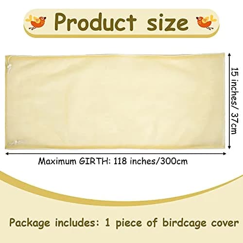 Shappy Yellow Bird Cage Seed Catcher Net Skirt Guard 300cm (118 Inch) | Adjustable Airy Mesh for Parrots thumbnail 2