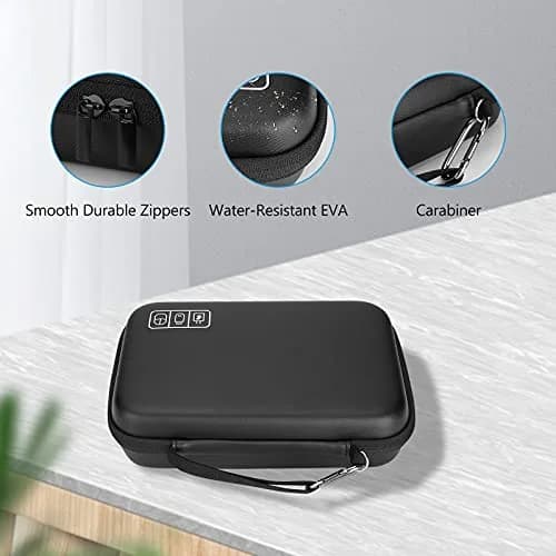 ProCase Black Hard Travel Electronic Organizer Case for MacBook Chargers, Cables, Power Bank, Mouse, Pencil, USB Drives, SD Cards - 9.9 x 6.3 x 2.56 Inch thumbnail 8