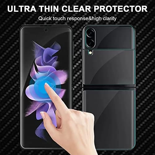 Orzero 3 Sets 12 Packs TPU Screen Protector for Samsung Galaxy Z Flip 3 5G | Anti-Scratch High Definition Bubble-Free thumbnail 5