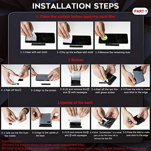 Orzero 3 Sets 12 Packs TPU Screen Protector for Samsung Galaxy Z Flip 3 5G | Anti-Scratch High Definition Bubble-Free thumbnail 6