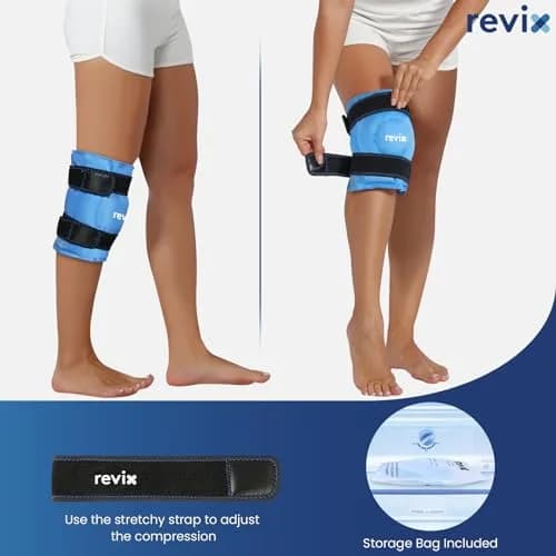 REVIX Extra Large Knee Ice Pack Wrap 19" | Cold Compress for Post-Workout Fatigue & Discomfort thumbnail 4