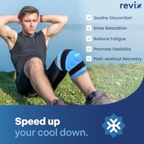 REVIX Extra Large Knee Ice Pack Wrap 19" | Cold Compress for Post-Workout Fatigue & Discomfort thumbnail 6