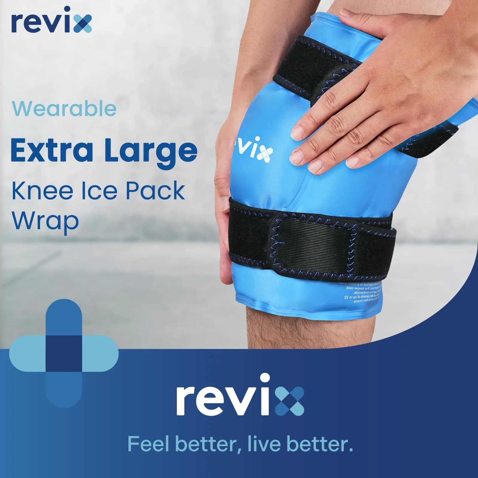 REVIX Extra Large Knee Ice Pack Wrap 19" | Cold Compress for Post-Workout Fatigue & Discomfort - view 2