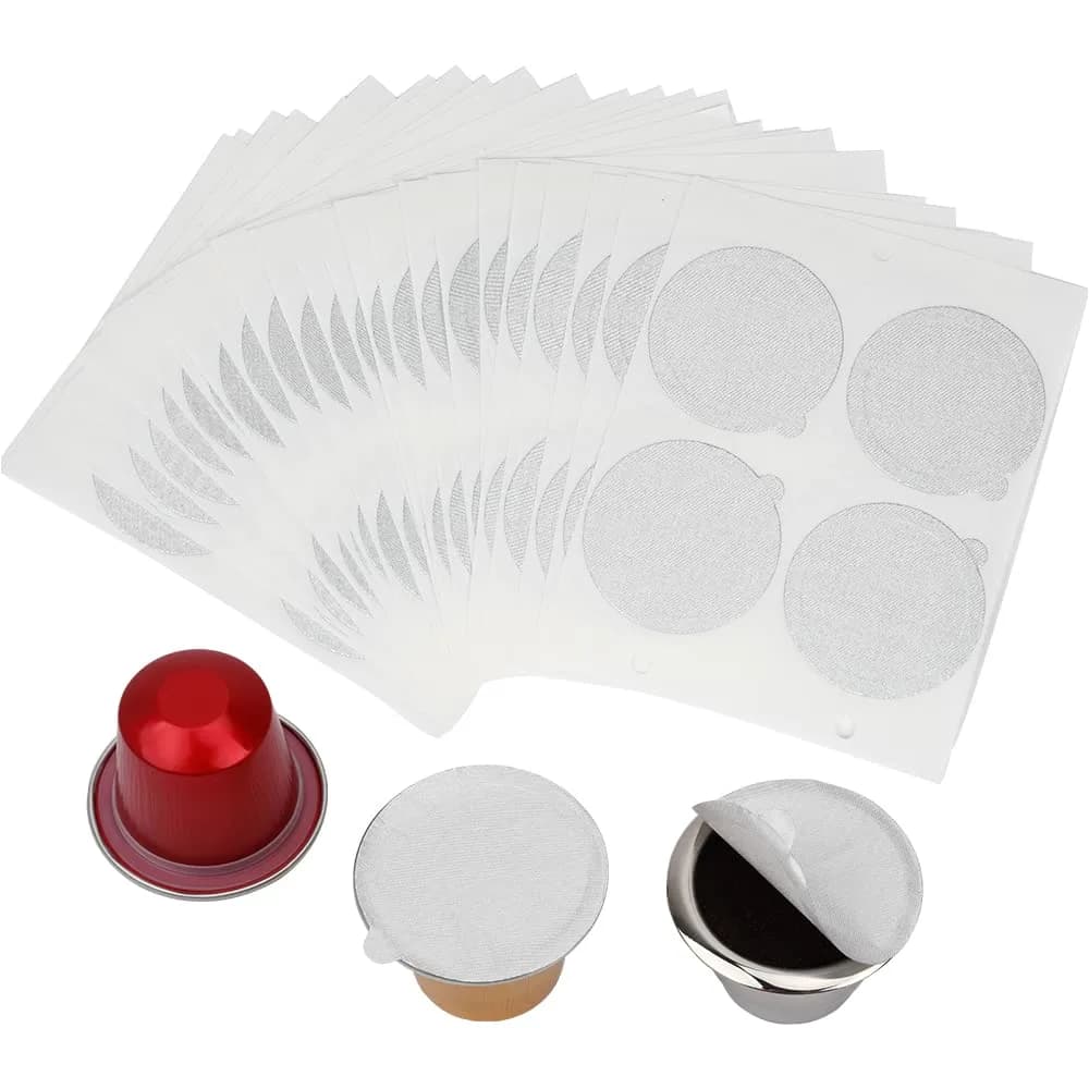 PHMEZLF Aluminum Espresso Lids Foil Sticker Seals 100Pcs (37mm) | DIY Coffee Pod Refills for Nespresso Original Line - main product image