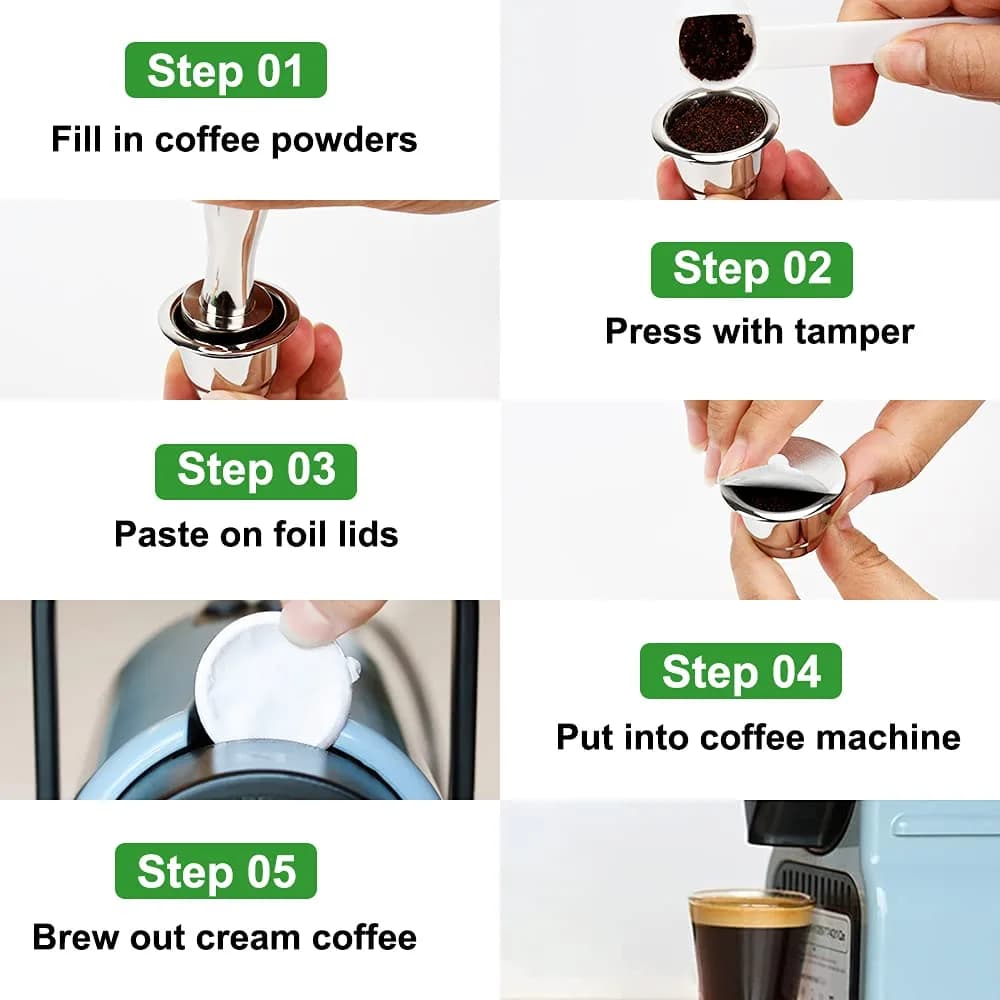 PHMEZLF Aluminum Espresso Lids Foil Sticker Seals 100Pcs (37mm) | DIY Coffee Pod Refills for Nespresso Original Line - view 5