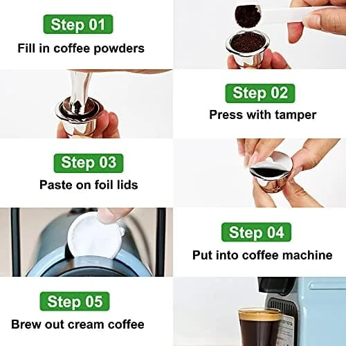 PHMEZLF Aluminum Espresso Lids Foil Sticker Seals 100Pcs (37mm) | DIY Coffee Pod Refills for Nespresso Original Line thumbnail 5
