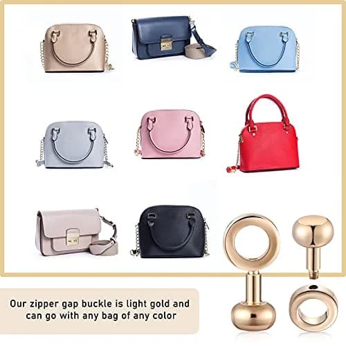 Canlierr Zipper Insert Buckle Set, Light Gold, 6 Pieces | Classic Metal Buckle Connectors for Bags and Pouches thumbnail 5
