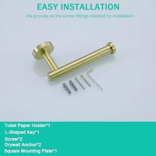 SEABEFORE Brushed Gold Toilet Paper Holder Wall Mount SUS304 Stainless Steel | Elegant Bathroom Accessory thumbnail 8