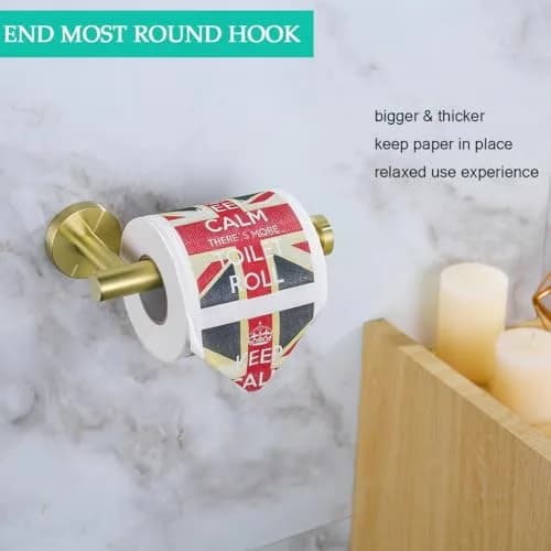 SEABEFORE Brushed Gold Toilet Paper Holder Wall Mount SUS304 Stainless Steel | Elegant Bathroom Accessory thumbnail 3