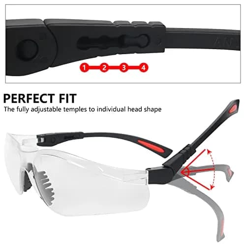 LaneTop AntiFog Shooting Glasses ANSI Z87.1 Certified Clear Lens | Impact Resistant Polycarbonate thumbnail 4