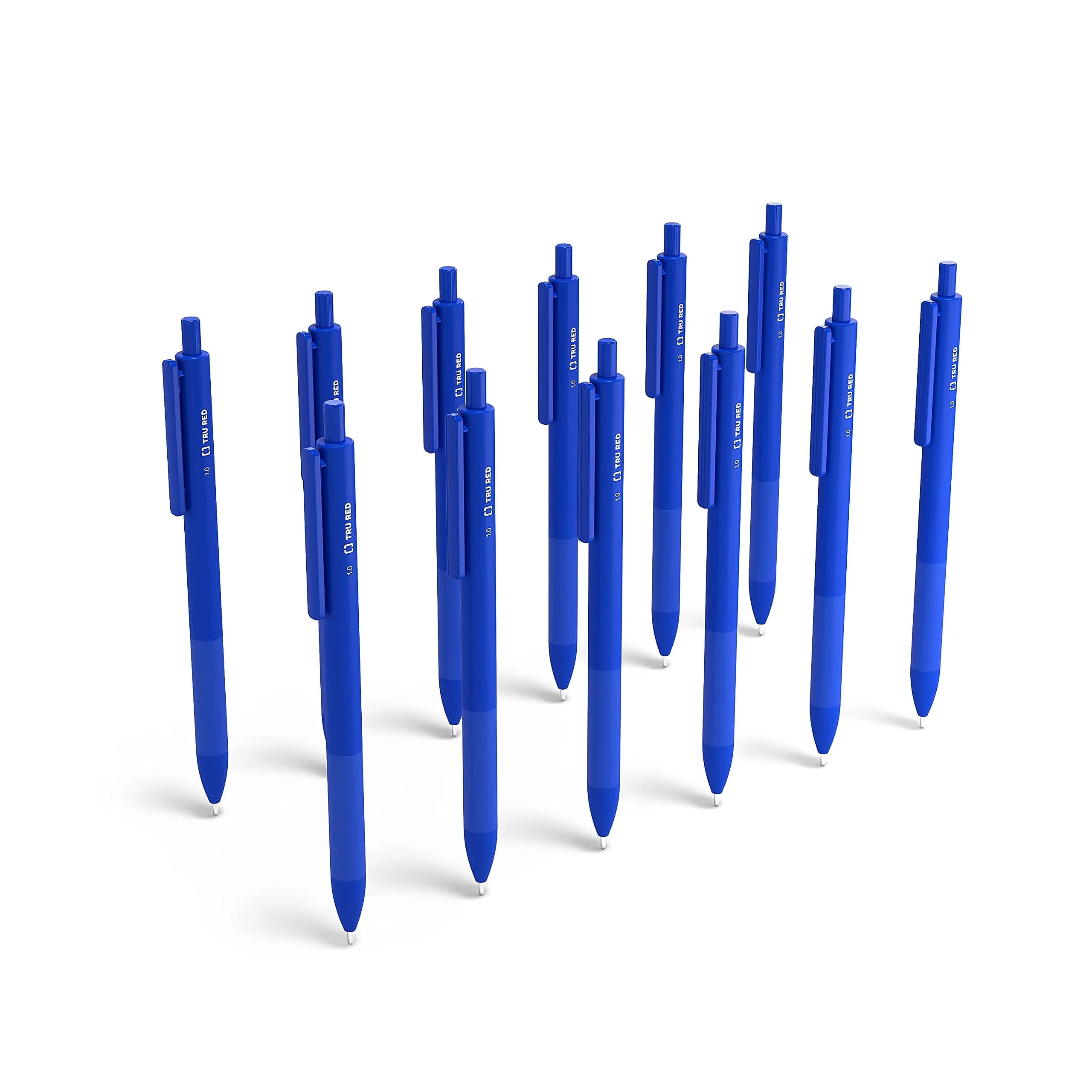 TRU RED TR59162 Retractable Ballpoint Pens, Medium Point 1.0mm Blue, Dozen | Smooth Ink Flow - view 4