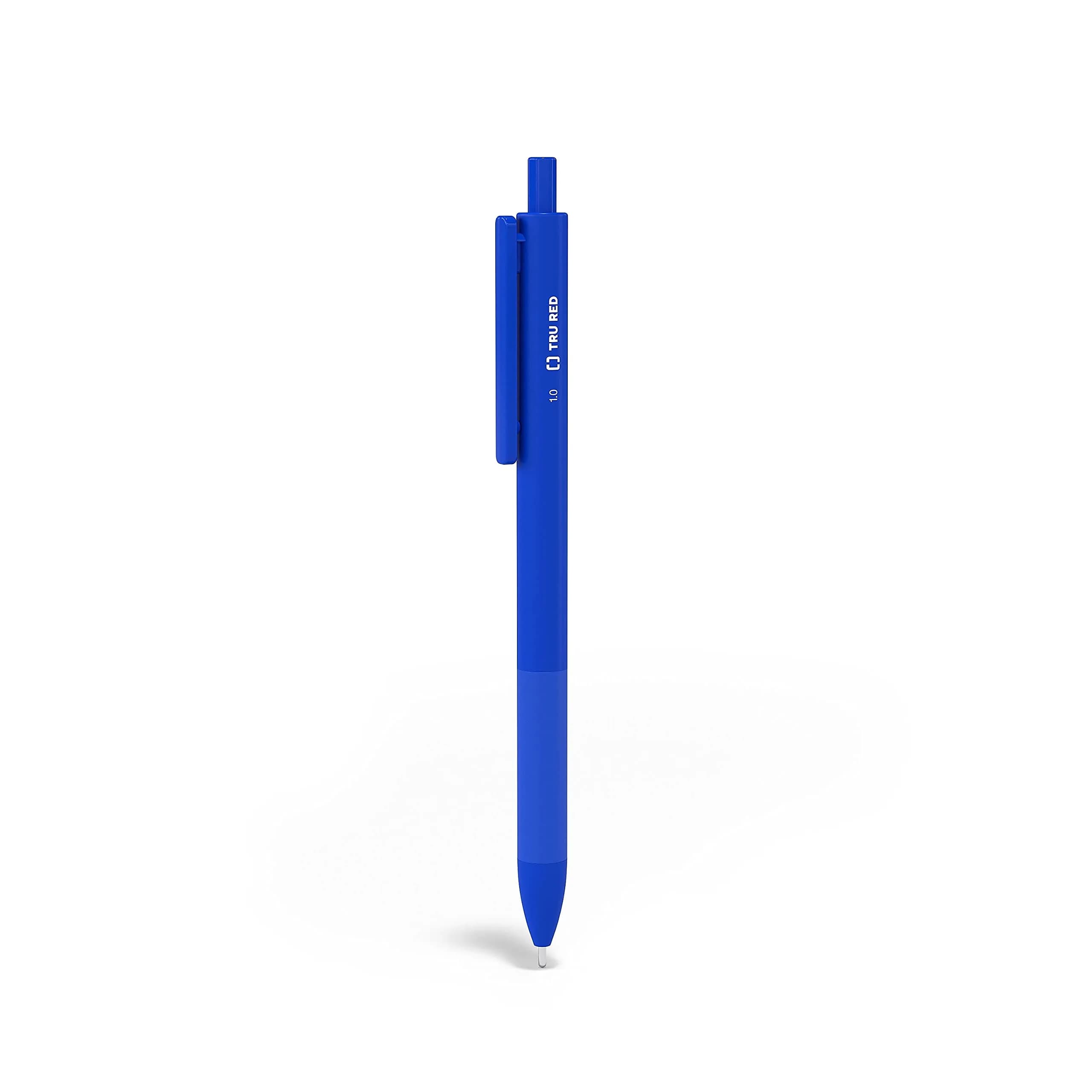 TRU RED TR59162 Retractable Ballpoint Pens, Medium Point 1.0mm Blue, Dozen | Smooth Ink Flow - main product image