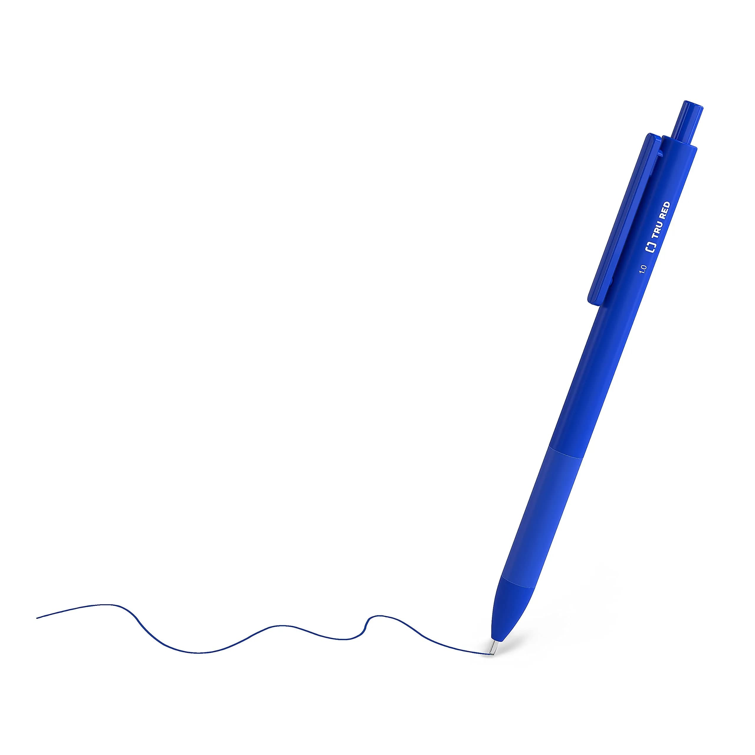 TRU RED TR59162 Retractable Ballpoint Pens, Medium Point 1.0mm Blue, Dozen | Smooth Ink Flow - view 2