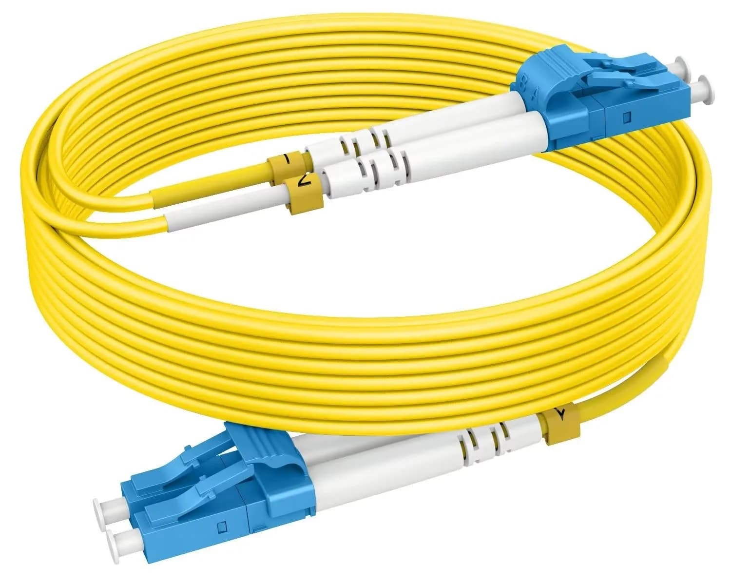 RamboCables OS2 LC to LC Single Mode Fiber Patch Cable 2m | Duplex Fiber Optic Cable for Data Centers