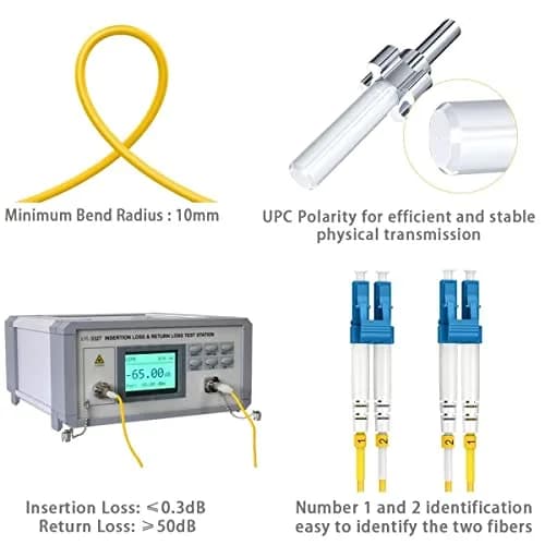 RamboCables OS2 LC to LC Single Mode Fiber Patch Cable 2m | Duplex Fiber Optic Cable for Data Centers thumbnail 5