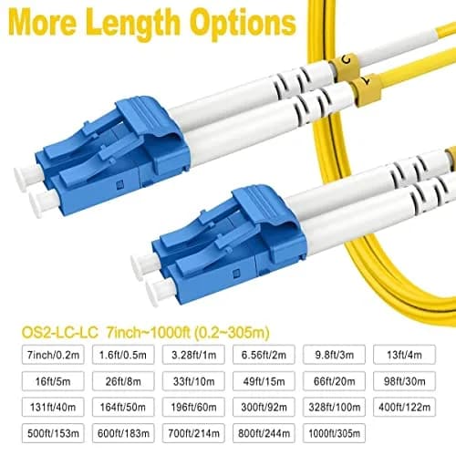 RamboCables OS2 LC to LC Single Mode Fiber Patch Cable 2m | Duplex Fiber Optic Cable for Data Centers thumbnail 3