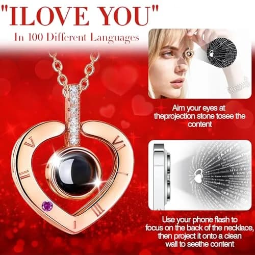 HEGUD Preserved Real Rose with Necklace | Eternal Flowers for Mom & Women thumbnail 3
