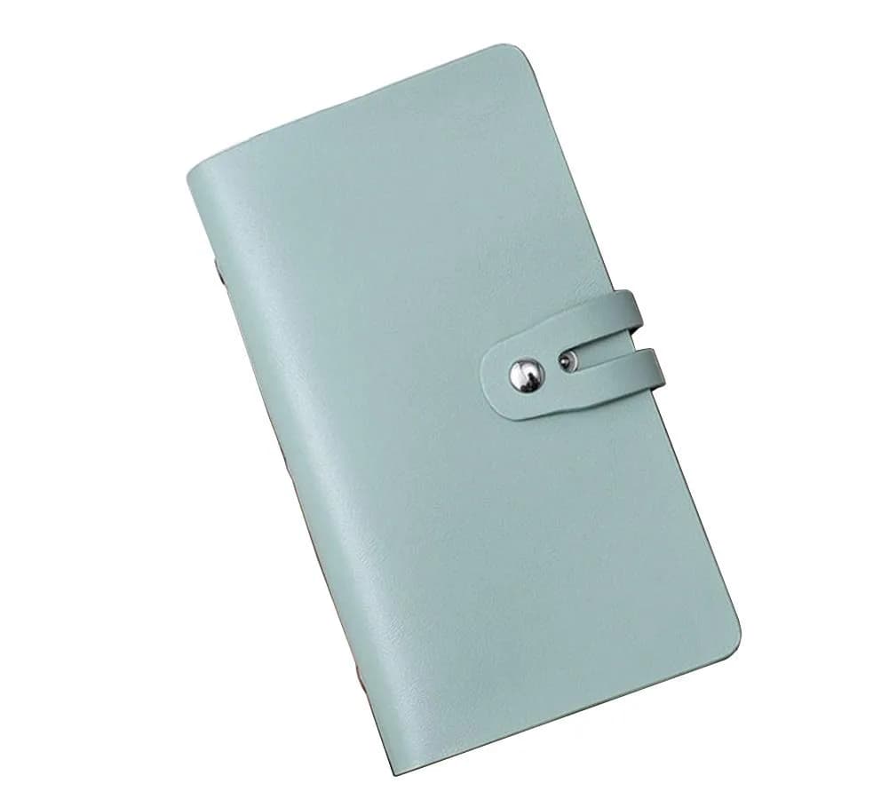 JERLA RFID Green Credit Card Holder Book with 96 Card Slots - Genuine PU Leather Organizer - main product image