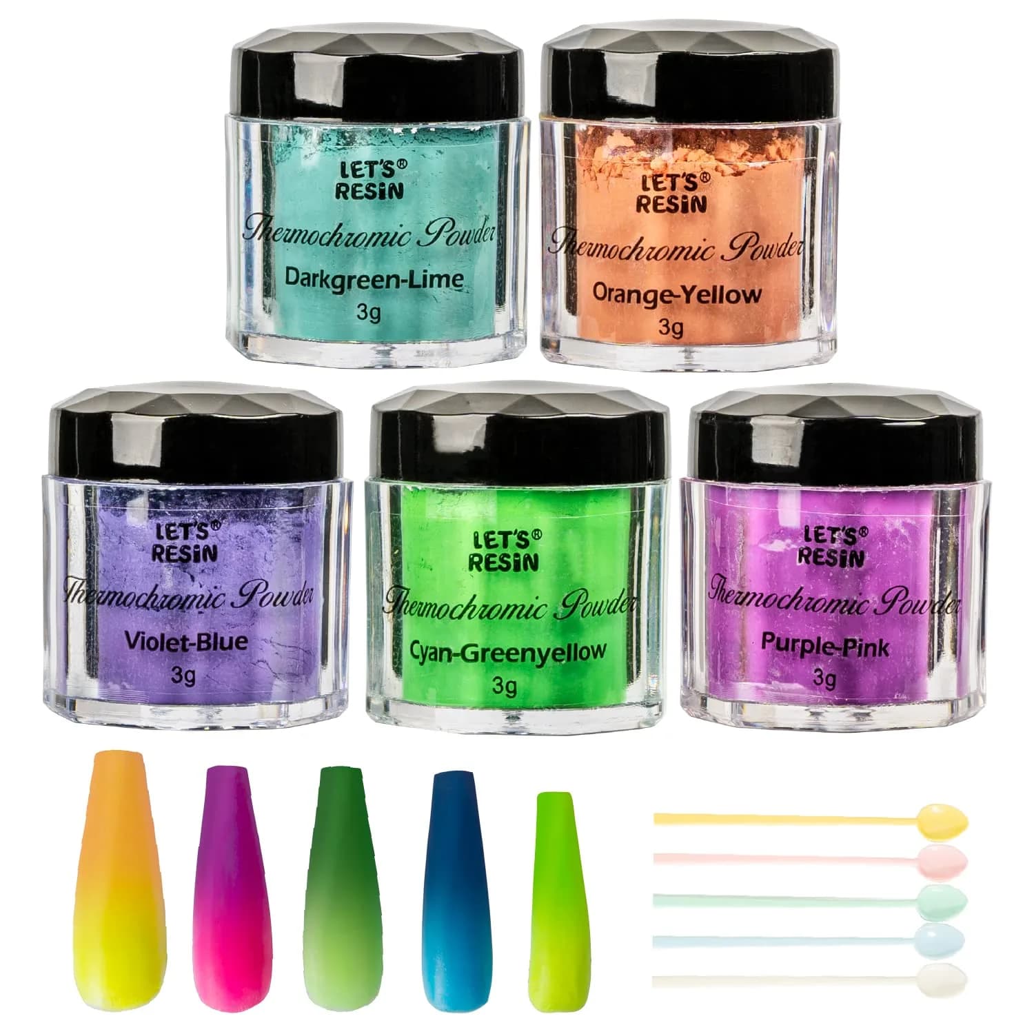 LET'S RESIN Thermochromic Pigment Powder, Colors Changing Pigment for Resin — 0.01 Ounce