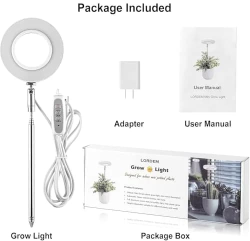 LORDEM Full Spectrum LED Grow Light for Indoor Plants | Auto Timer & Dimmable Brightness (70-120 chars) thumbnail 6