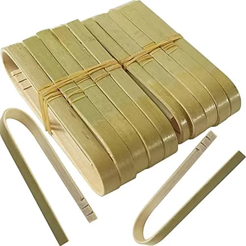 ROYHOO 100 Pack Bamboo Tongs Mini Bamboo Tongs for Kitchen, 10cm, Green | Disposable, Food-Grade Bamboo Utensils thumbnail 1