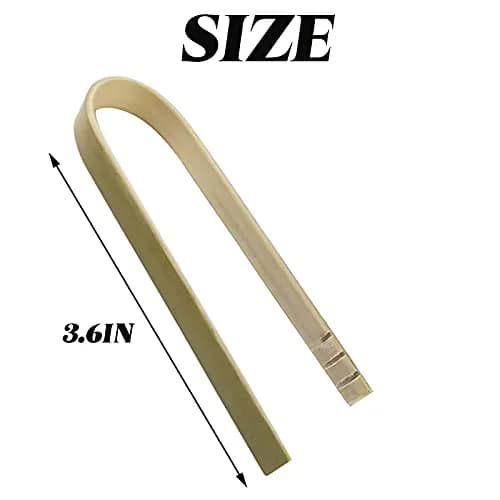 ROYHOO 100 Pack Bamboo Tongs Mini Bamboo Tongs for Kitchen, 10cm, Green | Disposable, Food-Grade Bamboo Utensils thumbnail 2
