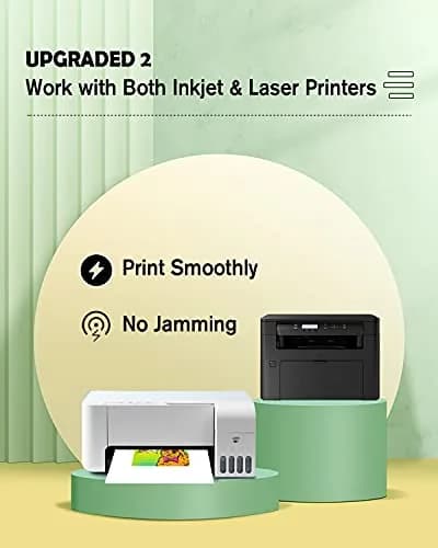 Koala Matte Waterslide Decal Paper for Inkjet & Laser Printers | No Spray Coating, White 8.5x11 Inch Water Slide Paper for DIY Crafts thumbnail 3
