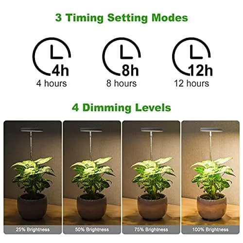 LORDEM Grow Light for Indoor Plants, Full Spectrum LED 2 Packs | Auto Timer & Dimmable Brightness (70-120 chars) thumbnail 4