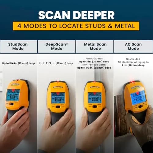 Zircon MultiScanner A250c Stud Finder for Wood & Metal | Wall & Ceiling Scanner with Enhanced Display thumbnail 4