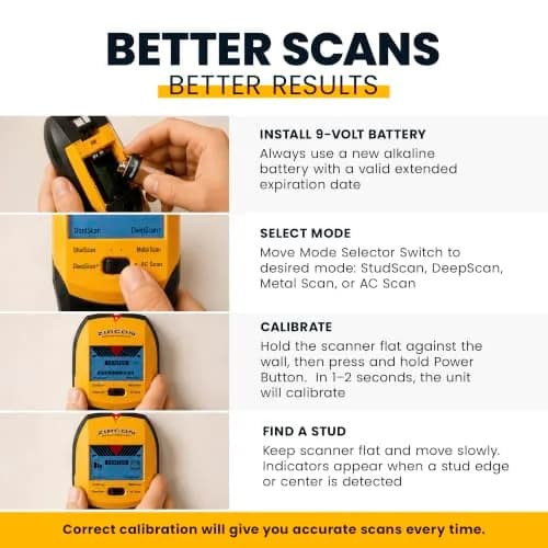 Zircon MultiScanner A250c Stud Finder for Wood & Metal | Wall & Ceiling Scanner with Enhanced Display thumbnail 5