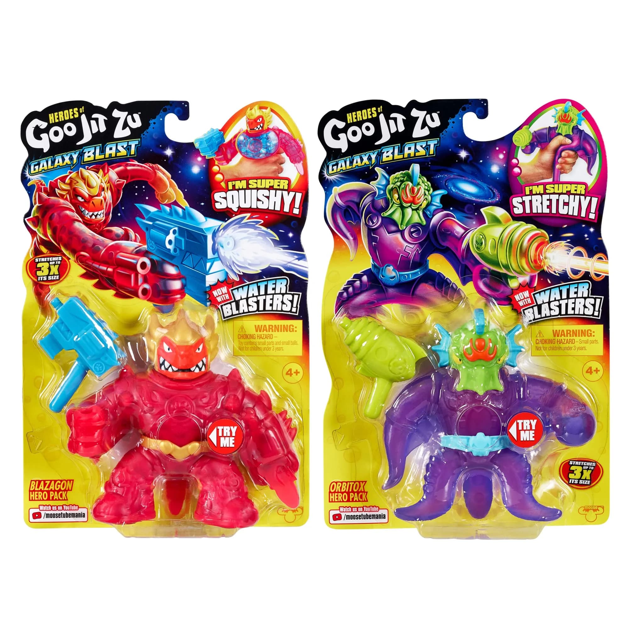 Heroes of Goo Jit Zu Galaxy Blast Blazagon vs Orbitox 2-Pack | Action Figures with Water Blasters - view 2