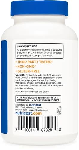 Nutricost Bacopa Monnieri 1,000mg 120 Capsules (120 Count) thumbnail 4