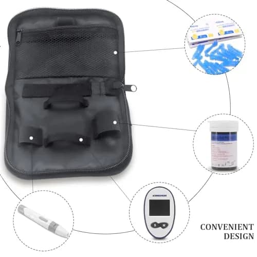 Hooshion Diabetes Travel Case, Compact Glucose Monitor Organizer, Blood Glucose Storage Bag, Diabetic Supplies, Lightweight & Durable thumbnail 2