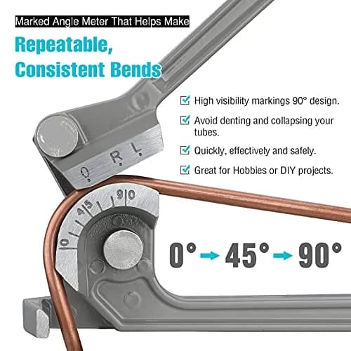 DURATECH 90 Degree Tubing Bender, 3-IN-1 Brake Line Bender | Lightweight Aluminum, Precise Calibration, Versatile for Plumbing & DIY thumbnail 4