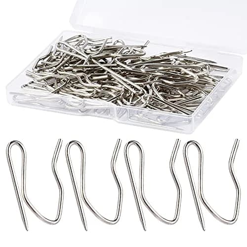 Sopito Curtain Hooks for Drapes | Durable Silver Curtain Fastener, 58 pcs thumbnail 1