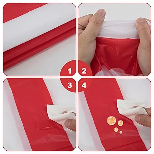 peony man 2 Pieces Red and White Striped Waterproof Tablecloth 137x274 cm | Carnival Festival Decor thumbnail 3
