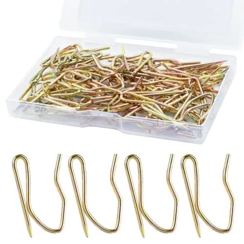 Sopito 58Pcs Metal Curtain Hooks with Sharp Pins, 3.1cm (1.2") Height, Bronze | Tool-Free Installation for Pinch-Pleat Curtains thumbnail 1