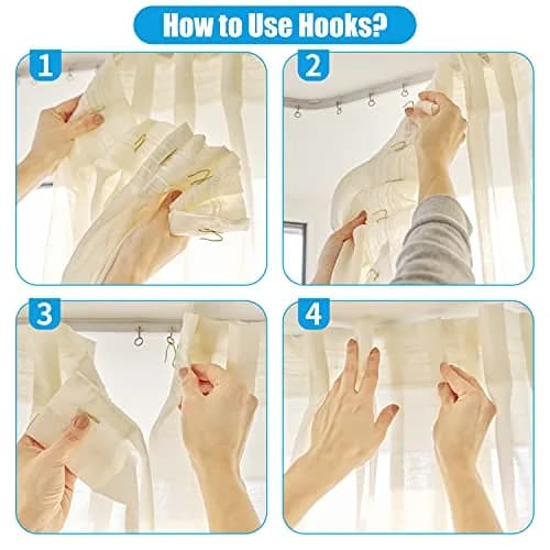 Sopito 58Pcs Metal Curtain Hooks with Sharp Pins, 3.1cm (1.2") Height, Bronze | Tool-Free Installation for Pinch-Pleat Curtains thumbnail 6