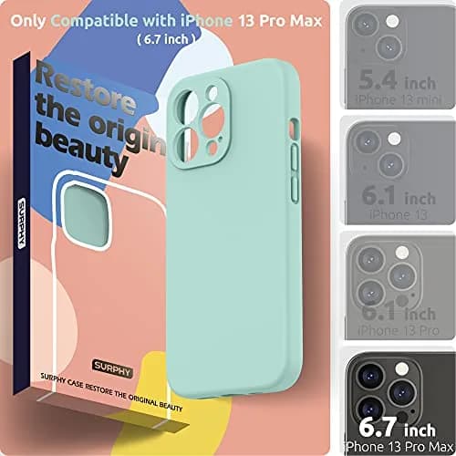 SURPHY Liquid Silicone Case for iPhone 13 Pro Max 6.7 inch | Camera & Drop Protection with Microfiber Lining thumbnail 2